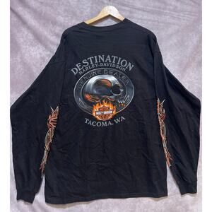 NWT Harley-Davidson Long-Sleeve T-Shirt Front Back Sleeve Hits size XXL Tacoma